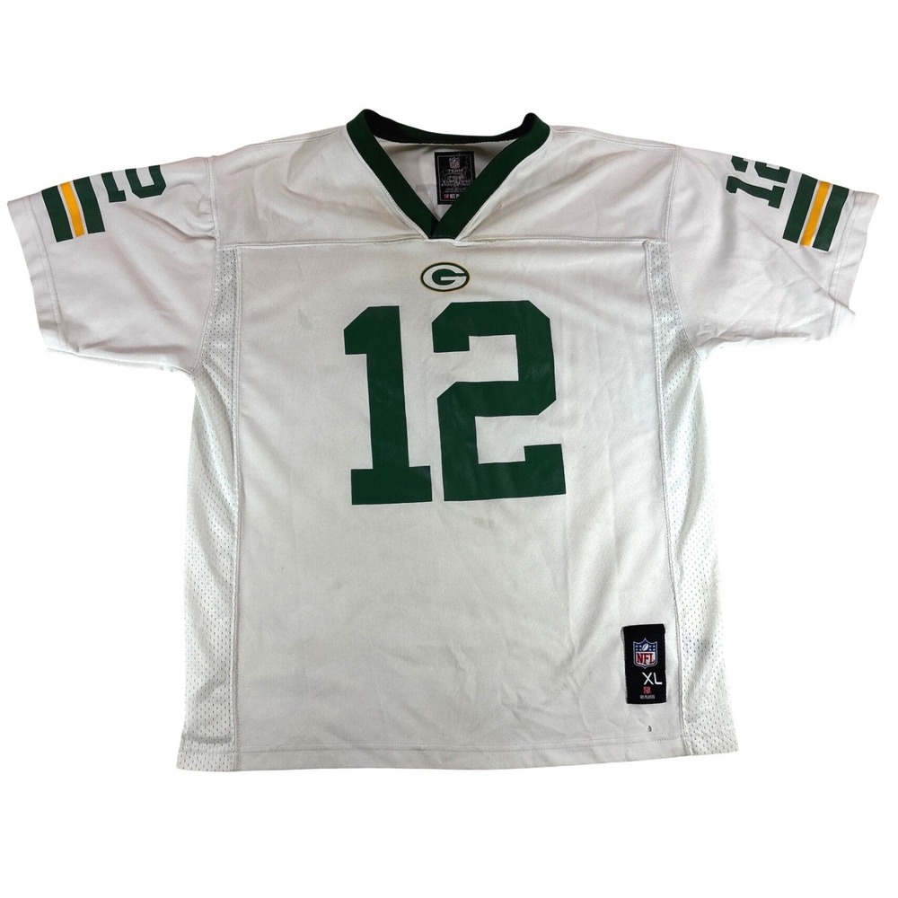 NFL Team Apparel‎ Green Bay Packers Aaron Rodgers 12 Youth XL White Away Jersey
